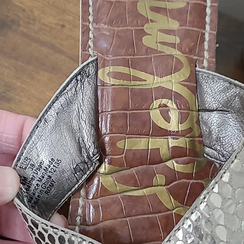 Sam Edelman ROMY Metallic Designed Platform Sandals size 8